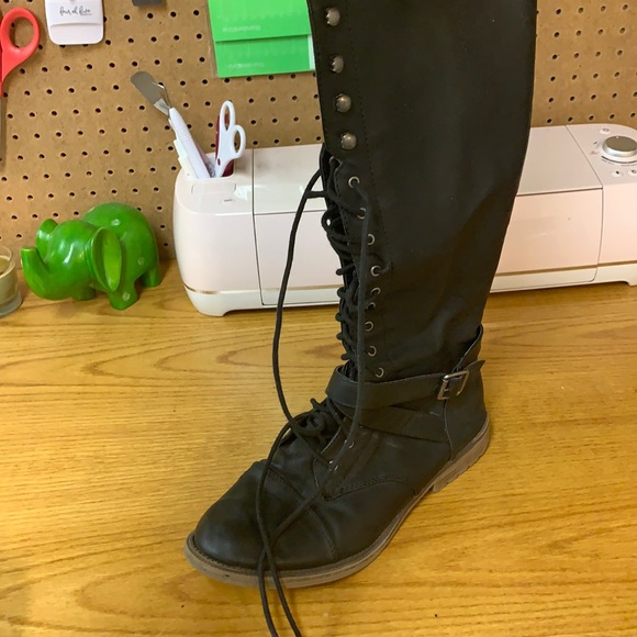 Target Brand Black Lace Up Boots Size 1 